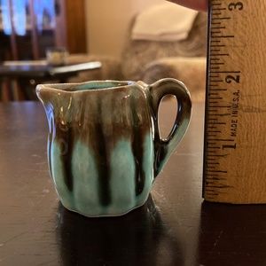 Small Vintage Brown-to-Blue Ombré Ceramic Creamer